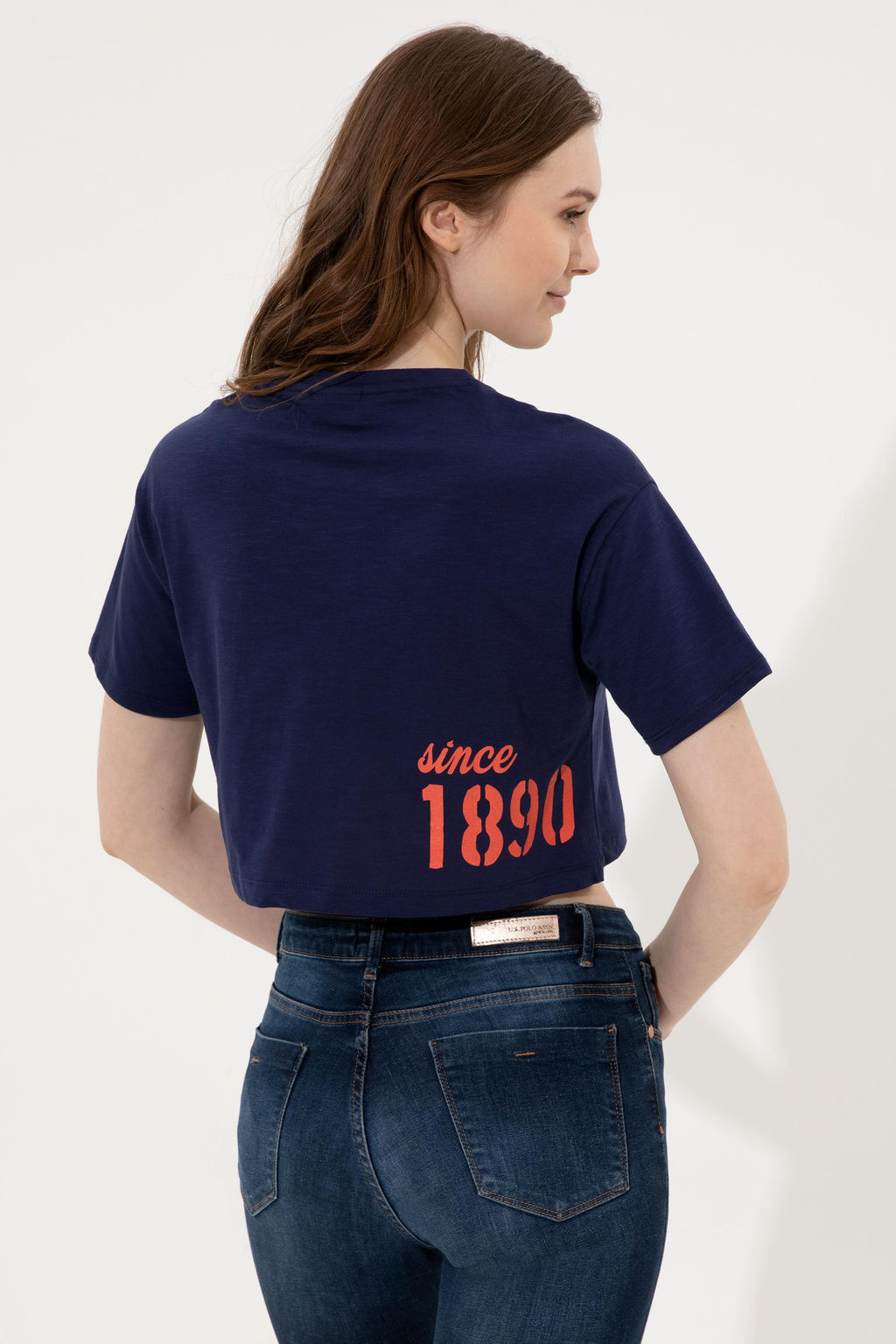 U. S. Polo Assn Женская темно-синяя укороченная футболка с круглым вырезом - U.s. polo assn фото 17