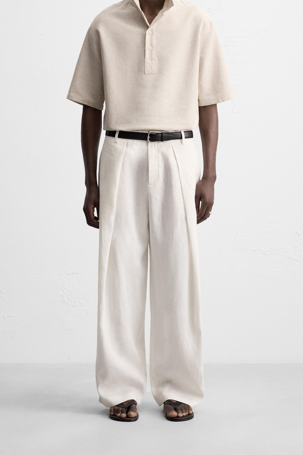 100% LINEN PLEATED TROUSERS - Zara фото 2
