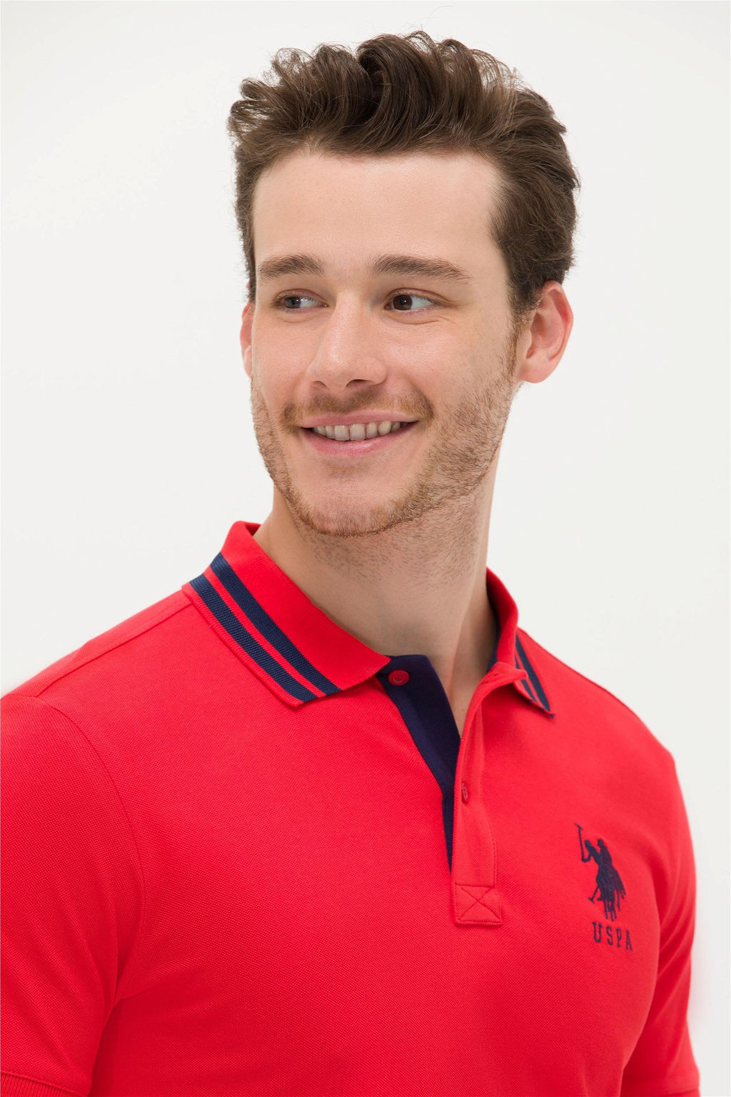 U. S. Polo Assn Мужская красная базовая футболка с воротником-поло - U.s. polo assn фото 9