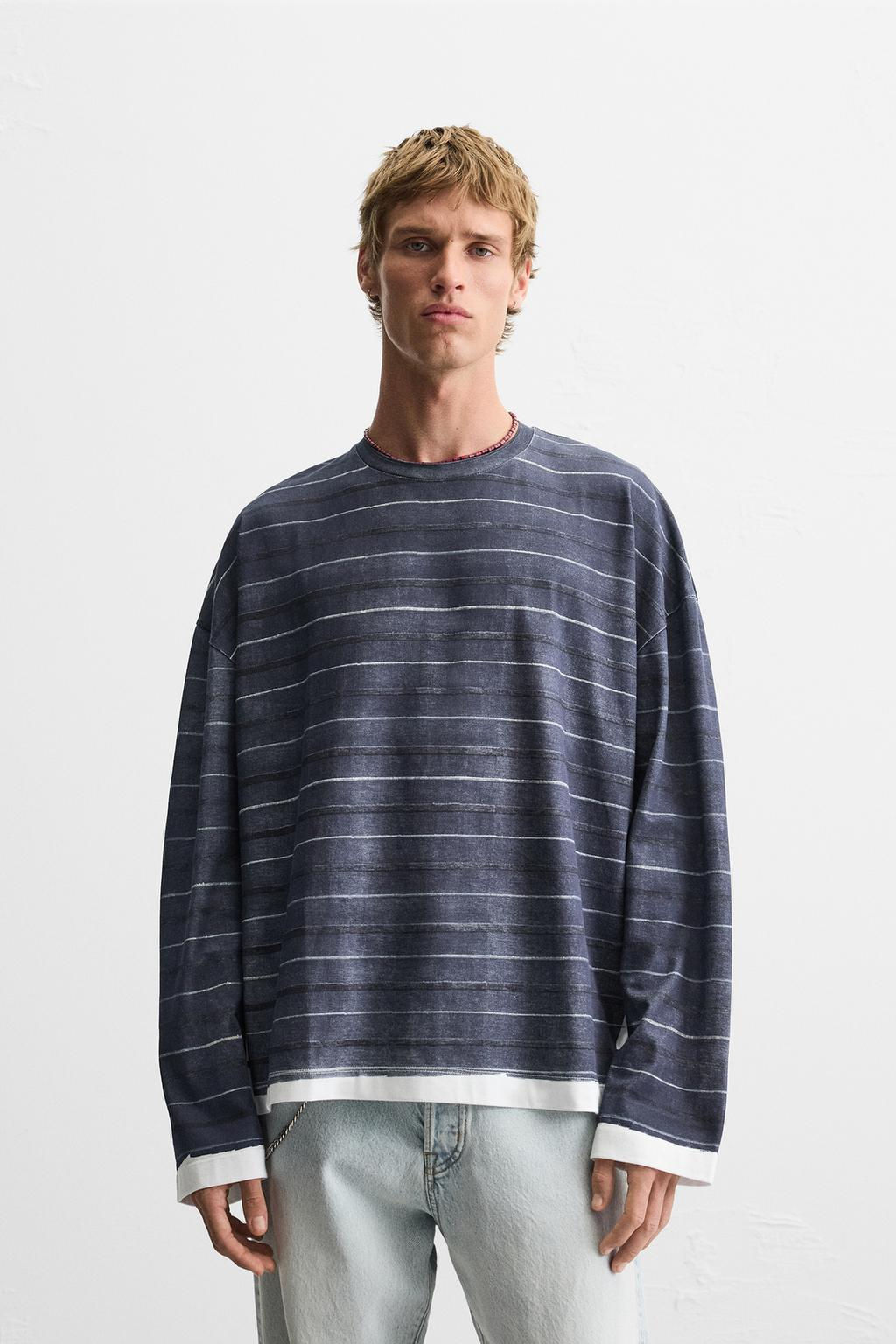 STRIPE PRINT T-SHIRT - Zara фото 9