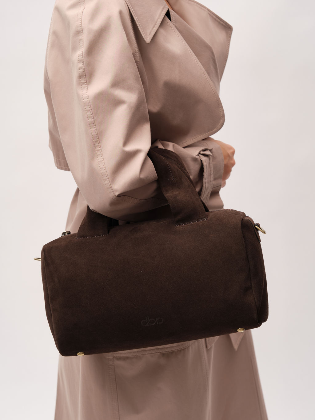 Замшевая сумка Bowling DBR 31378 черный каштан  фото 5