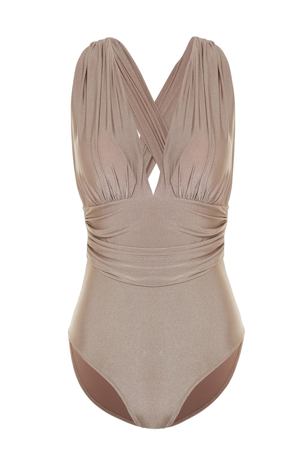 Vizon Derin Dekolteli Drapeli Regular Core Mayo TBESS20MA0294