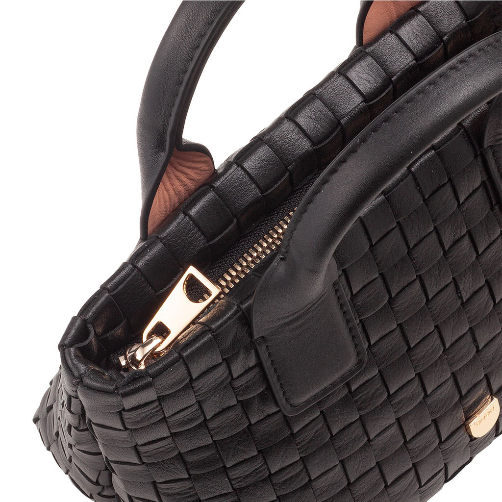 Итальянская миниатюрная женская сумочка DuDu Bags серии Ibiza | черно-розовый - Dudubags фото 4