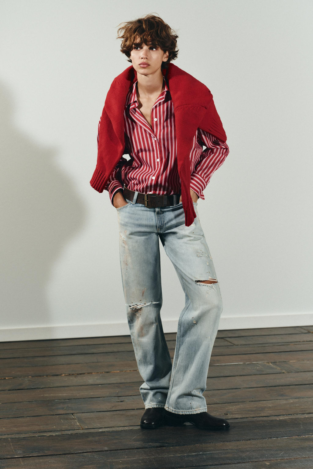 TRF MID-WAIST CROPPED STRAIGHT-LEG JEANS