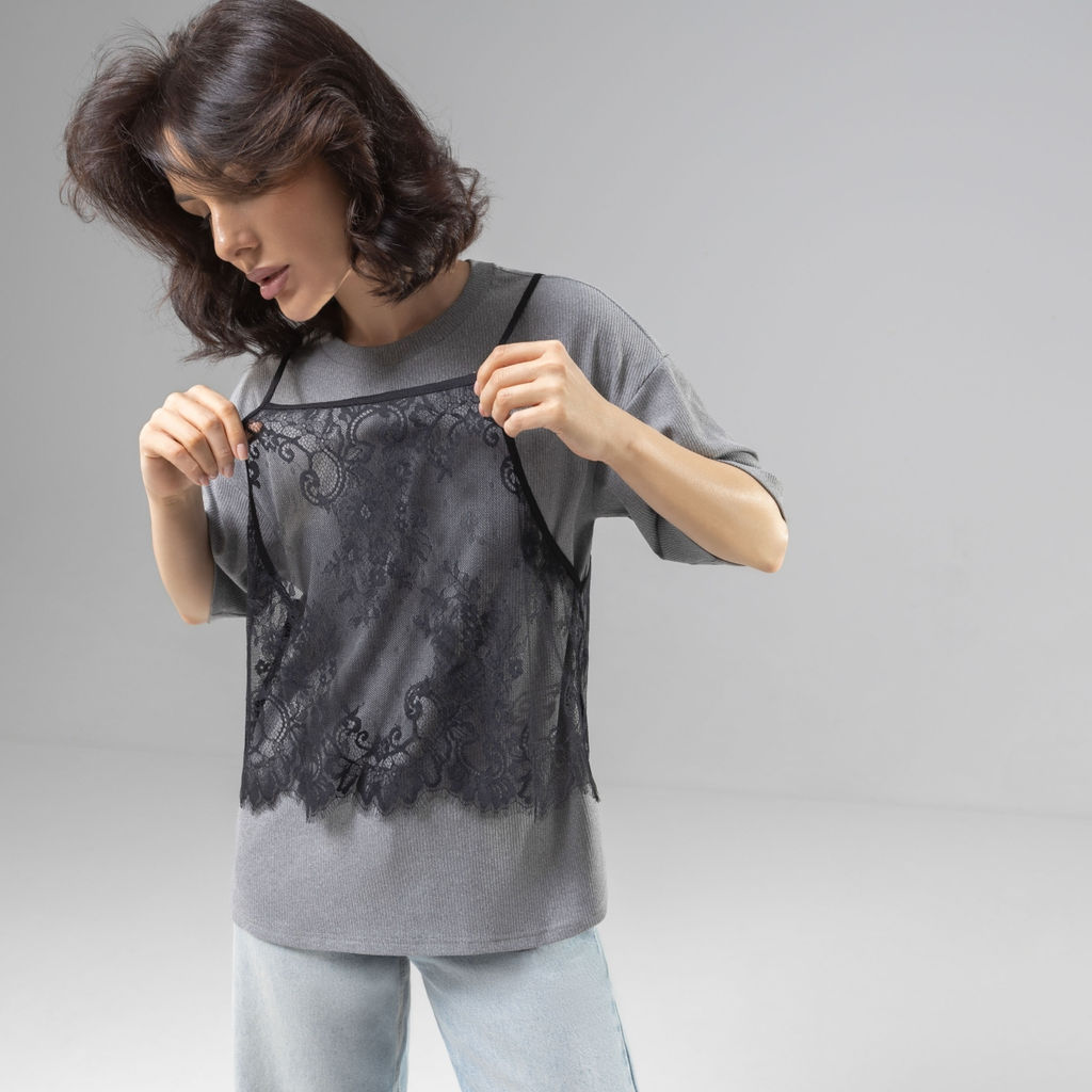 Футболка со съемным топом, Модный тандем (2 в 1) - Charutti фото 2