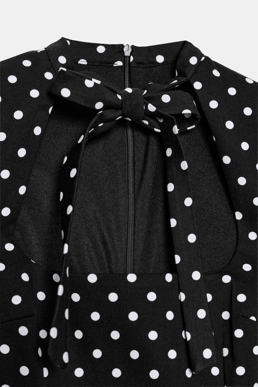 VESTIDO CORTO LAZADA LUNARES / Negro / Blanco - Zara фото 7