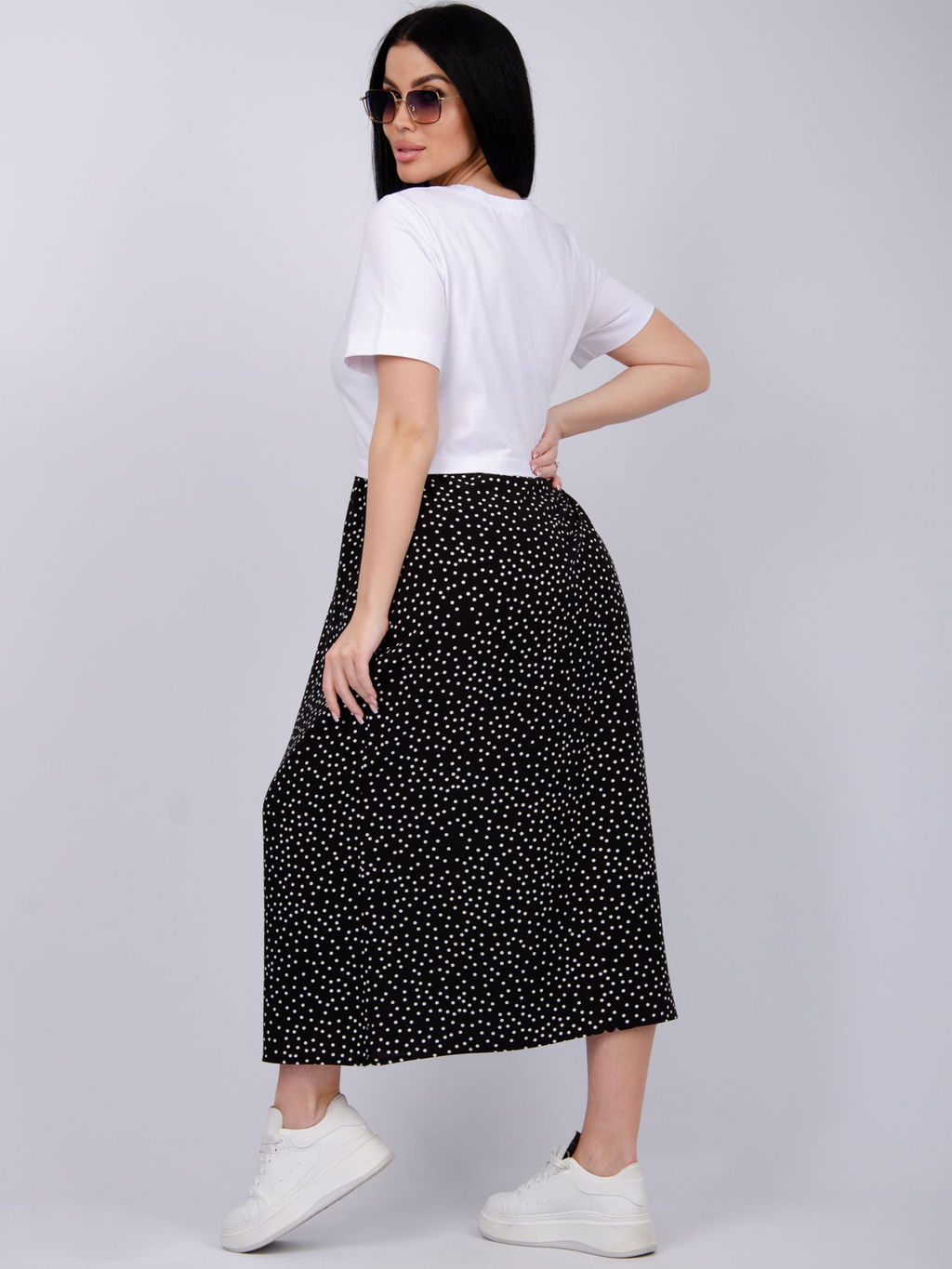 Платье "Виттория 3" горох, вискоза/кулирка (М)