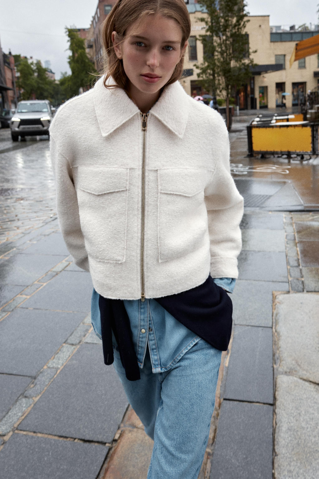 BOUCL_ JACKET WITH PATCH POCKETS - Zara фото 3