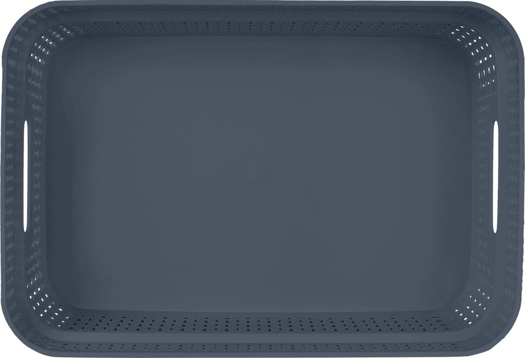 Цена за 2 шт. Корзина для хранения Keeplex Ajur с ручками 3л 27,1х18,3х8,7см космический серый KL411010026