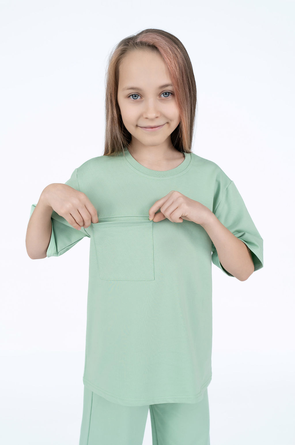 Костюм детский спортивный для девочки зеленый дым 7063 (152)