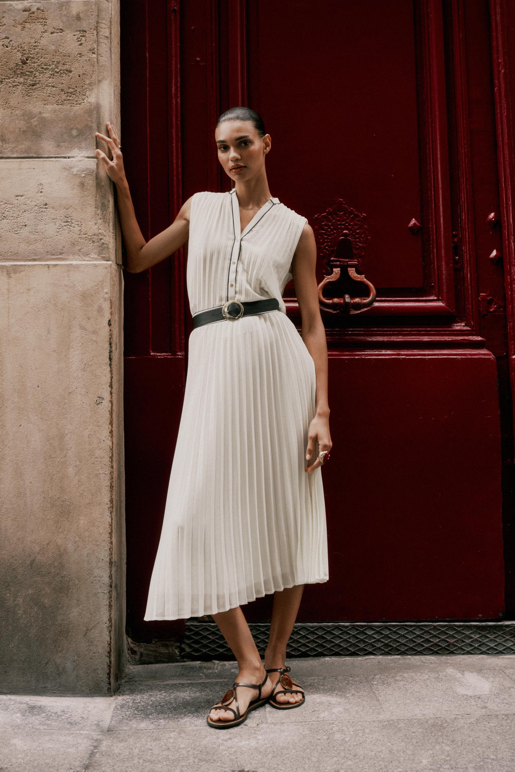 CONTRAST TRIM PLEATED BLOUSE - Zara фото 9