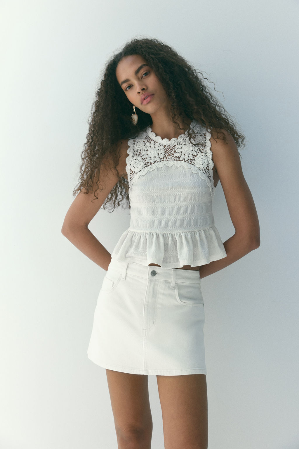 Falda pantal?n de talle alto en denim - H&m фото 4