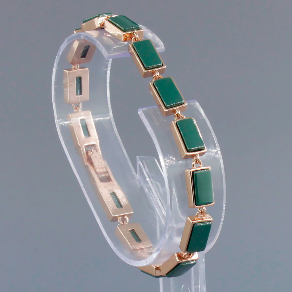 Браслет Канти из зеленой керамики покрытие под золото - Agat77 фото 2