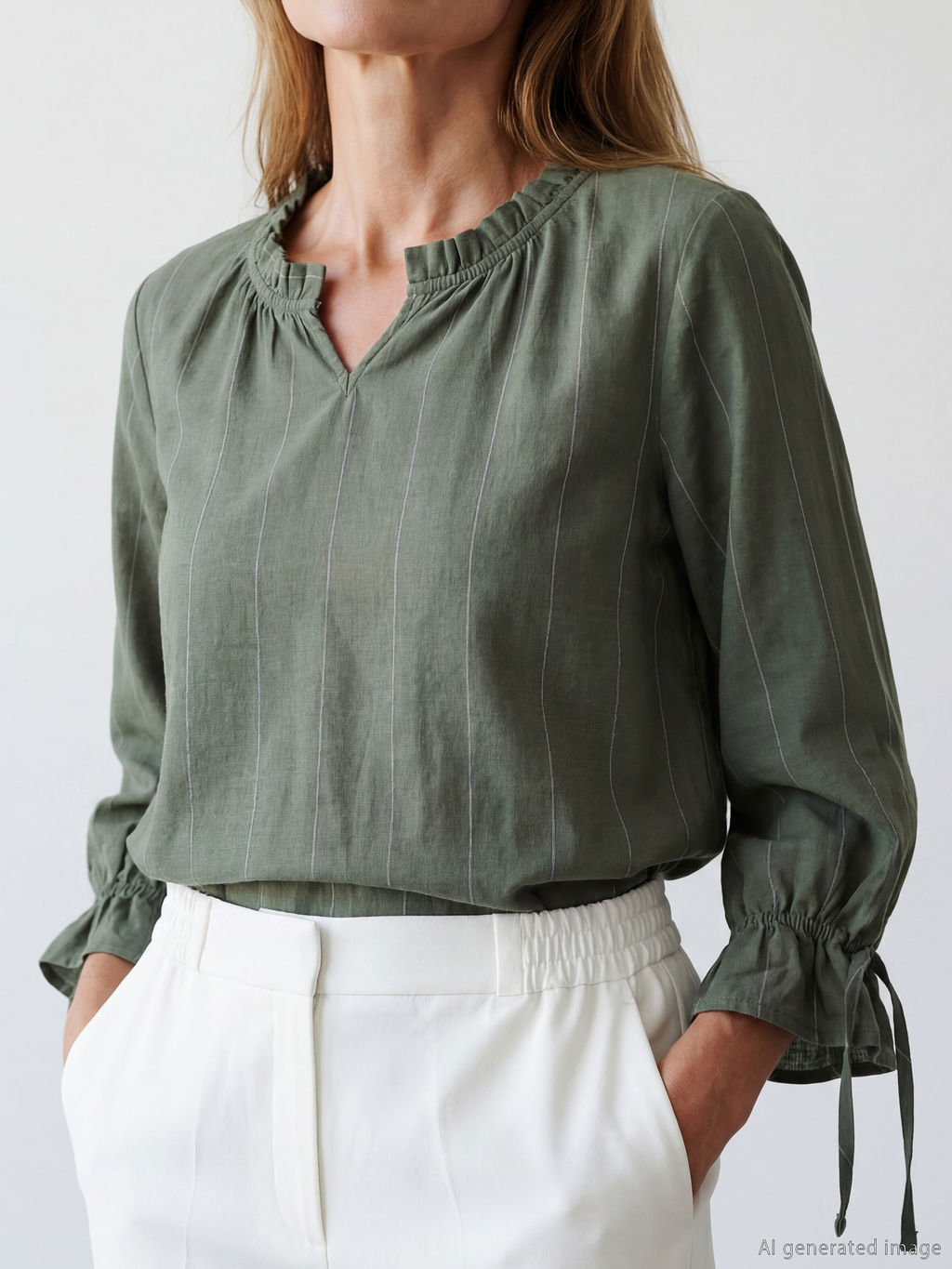 F?rf?rl? Ka??k Yaka ?izgili Bluz