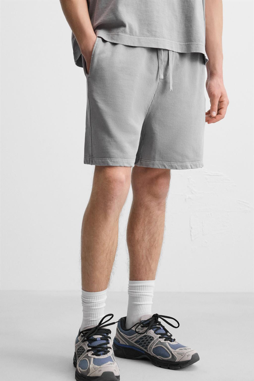 WASHED RELAXED FIT JOGGER BERMUDA SHORTS - Zara фото 34