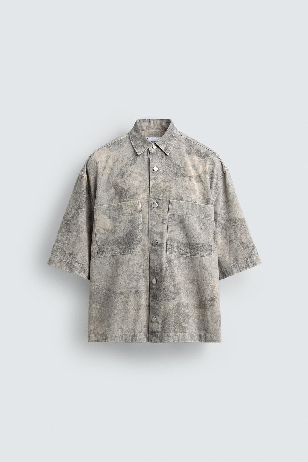 RELAXED FIT ABSTRACT PRINT SHIRT - Zara фото 7