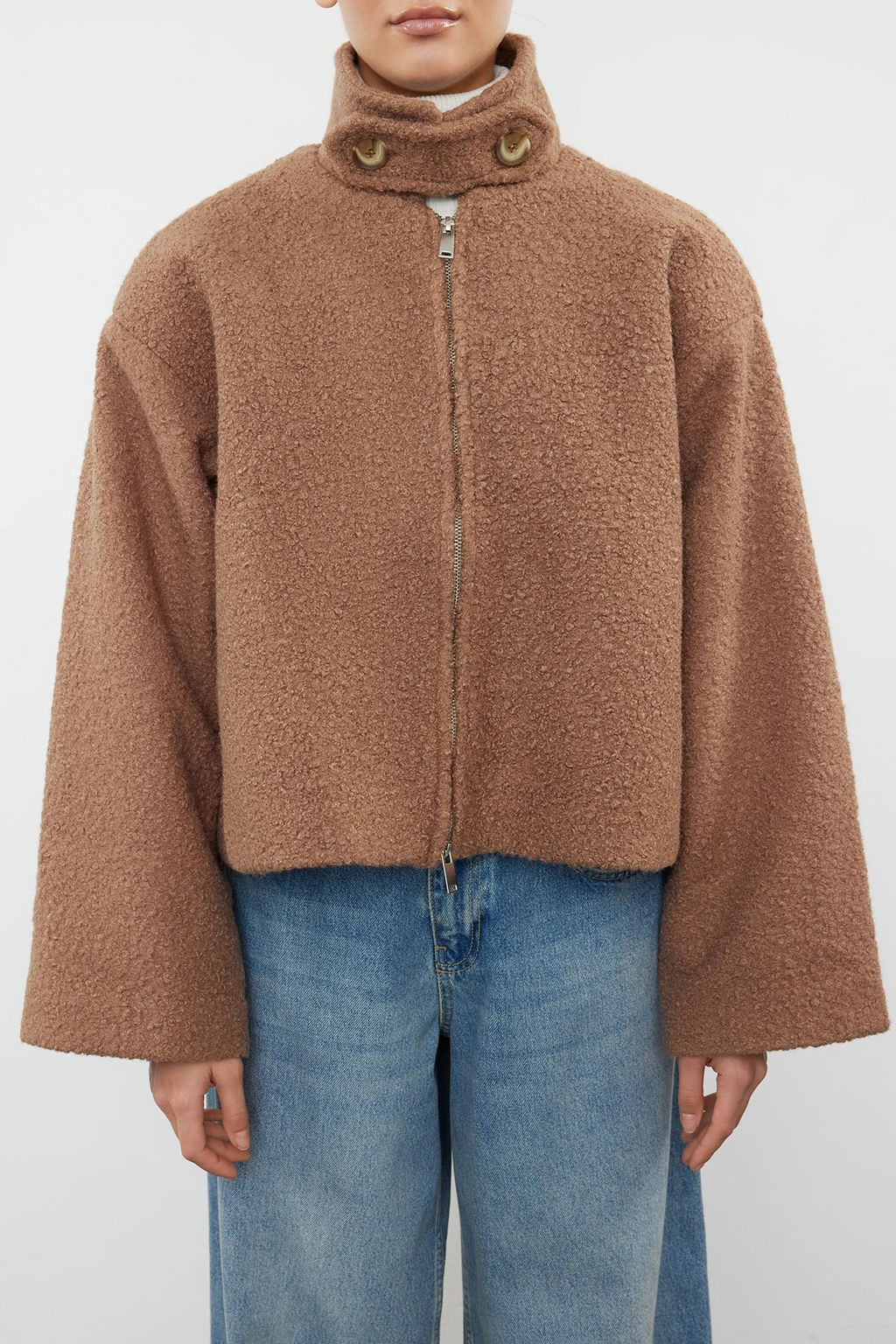 TRENDYOLMILLA K?rm?z? Yaka Detayl? Buklet Ince Ceket Mont TWOAW25MO00086 фото 2