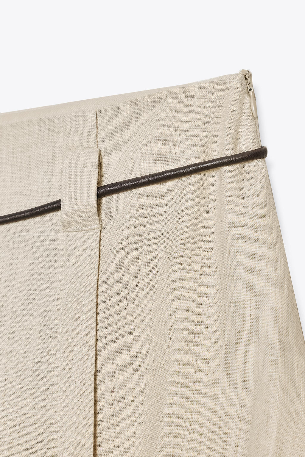 LINEN BLEND MIDI SKIRT WITH BELT - Zara фото 6