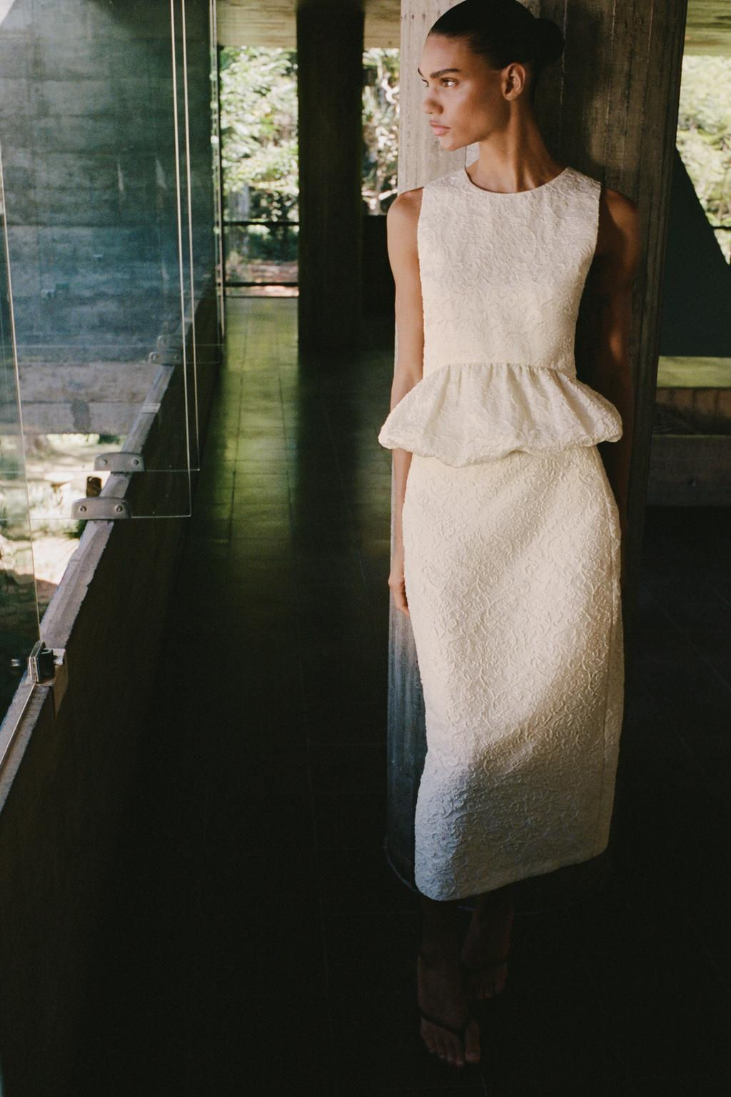 TEXTURED MIDI SKIRT - Zara фото 3