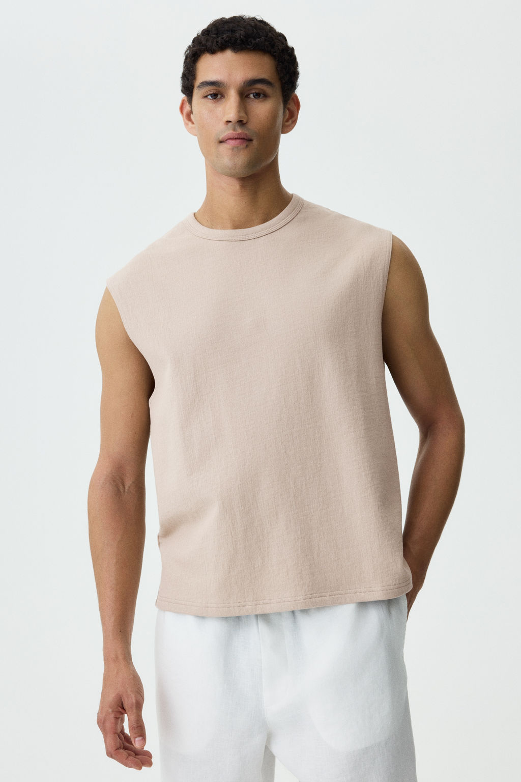 Camiseta sin mangas en punto Relaxed Fit - H&m фото 4