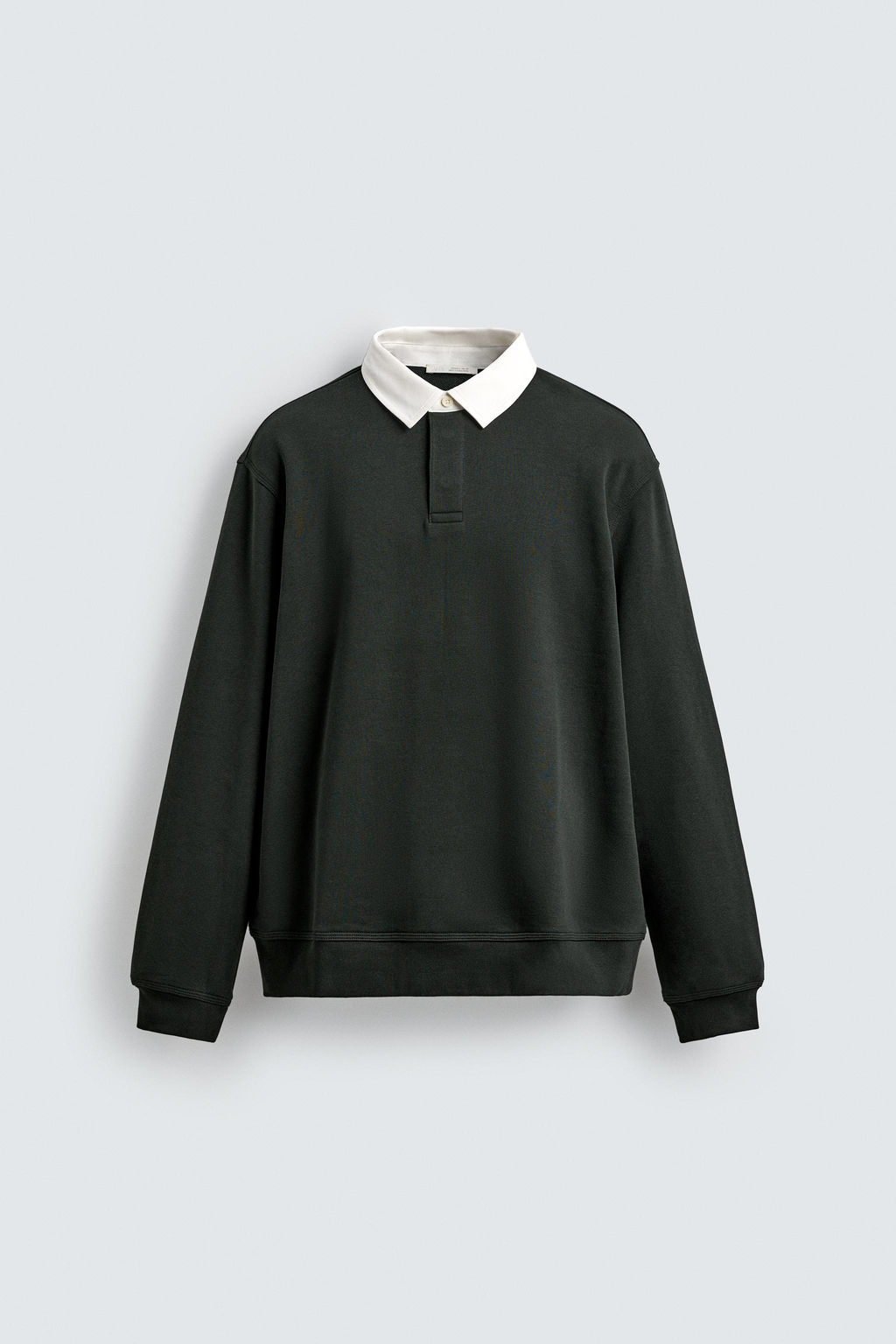 CONTRAST COLLAR POLO SWEATSHIRT - Zara фото 15