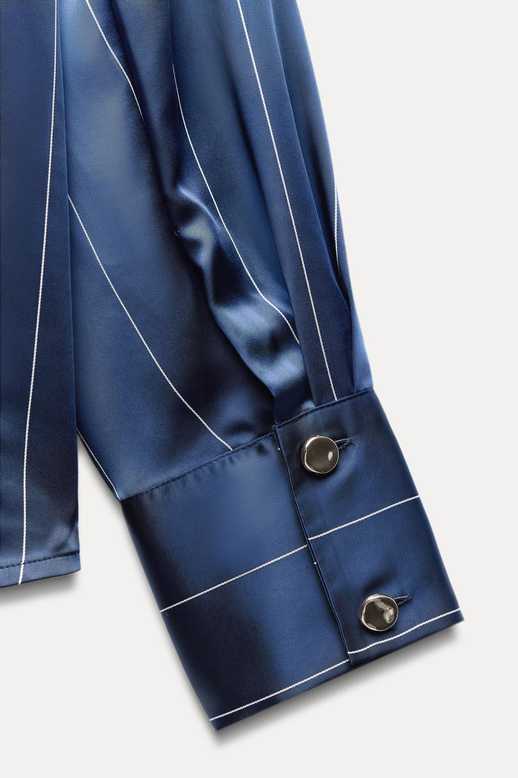 STRIPED SATIN SHIRT - Zara фото 8