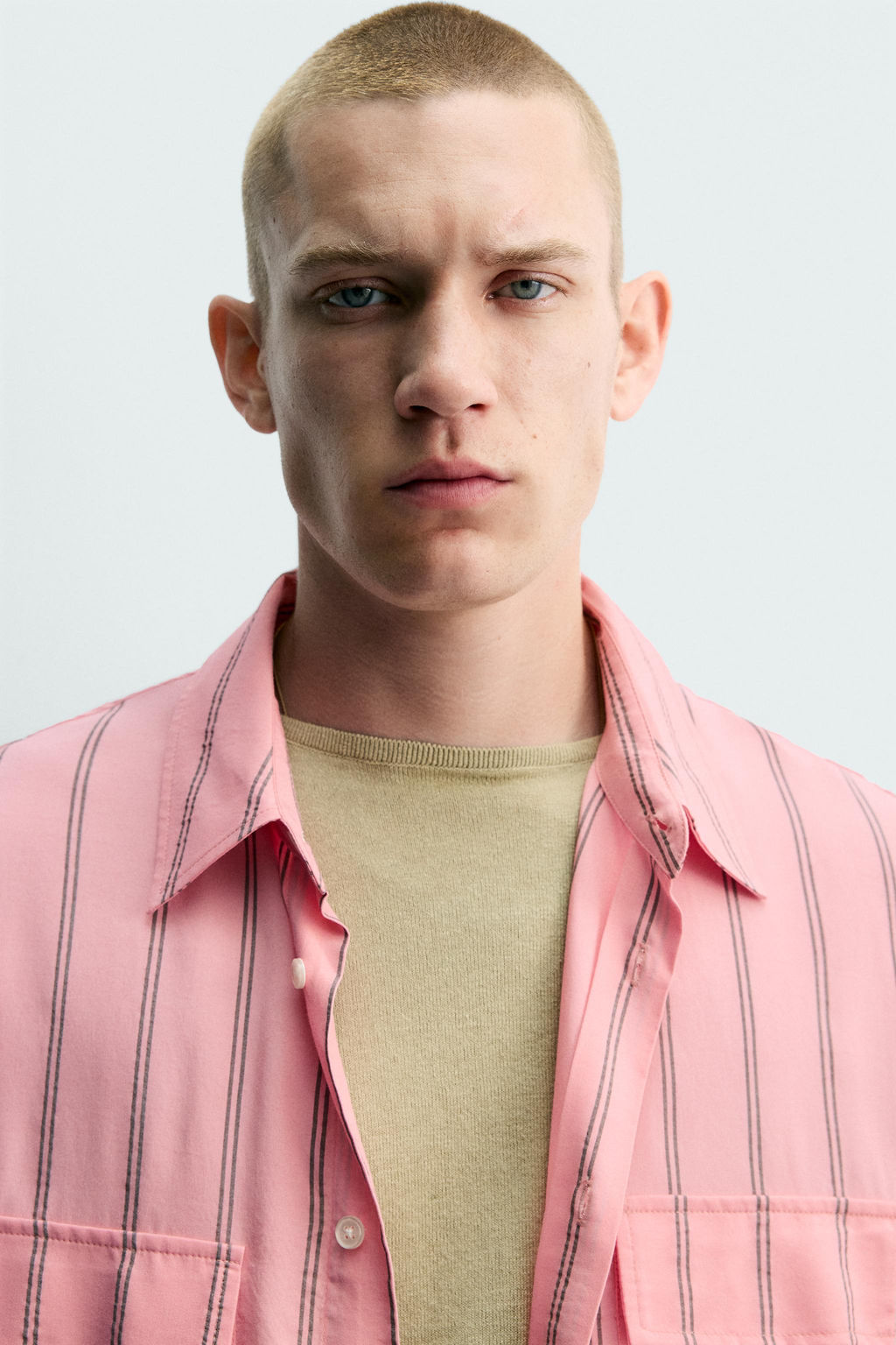 CAMISA FLUIDA RAYAS BOLSILLOS / Rosa - Zara фото 5