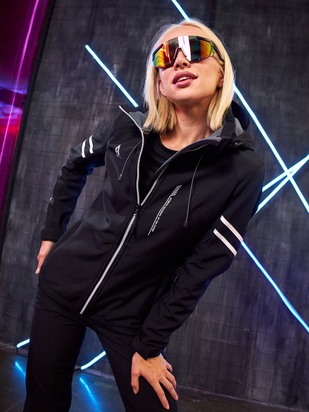 Женская мембранная куртка виндстоппер на флисе Azimuth Заря 124/23982_704 Черный  фото 27