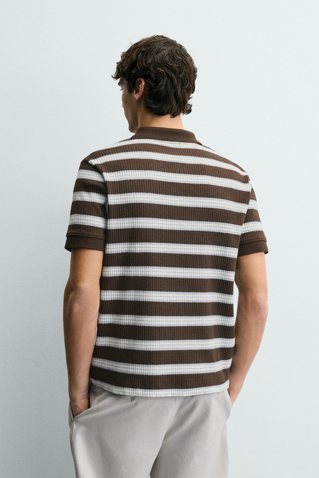 VERTICAL TEXTURED POLO SHIRT - Zara фото 3