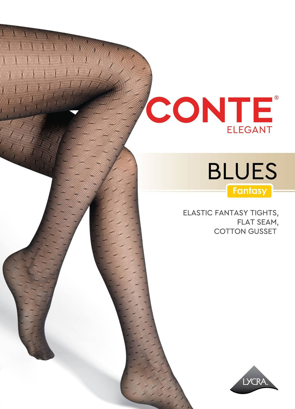 Колготки фантазийные CONTE Колготки в мелкую сеточку с линиями BLUES nero - Conte elegant фото 5