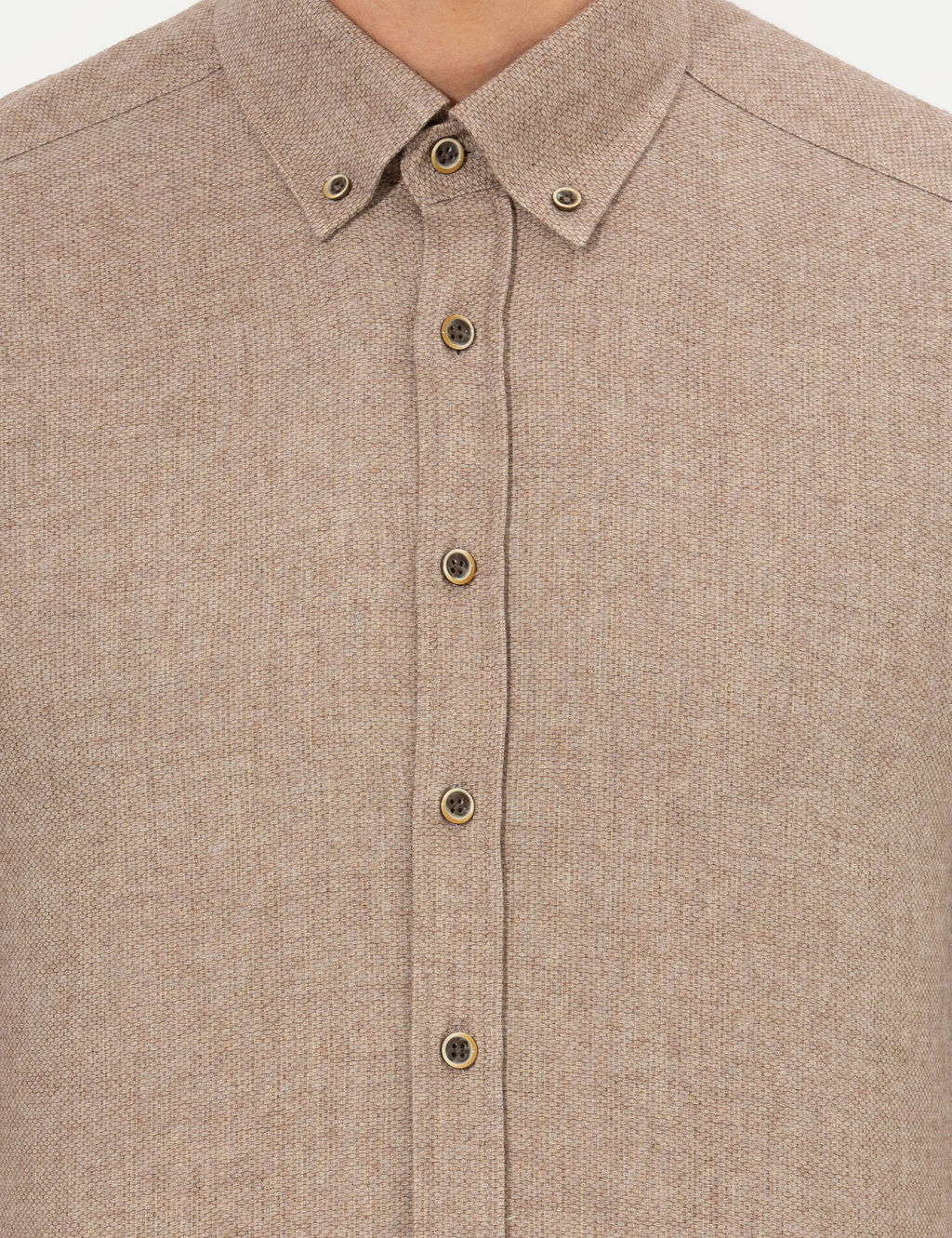 Bej Slim Fit Uzun Kollu G_mlek