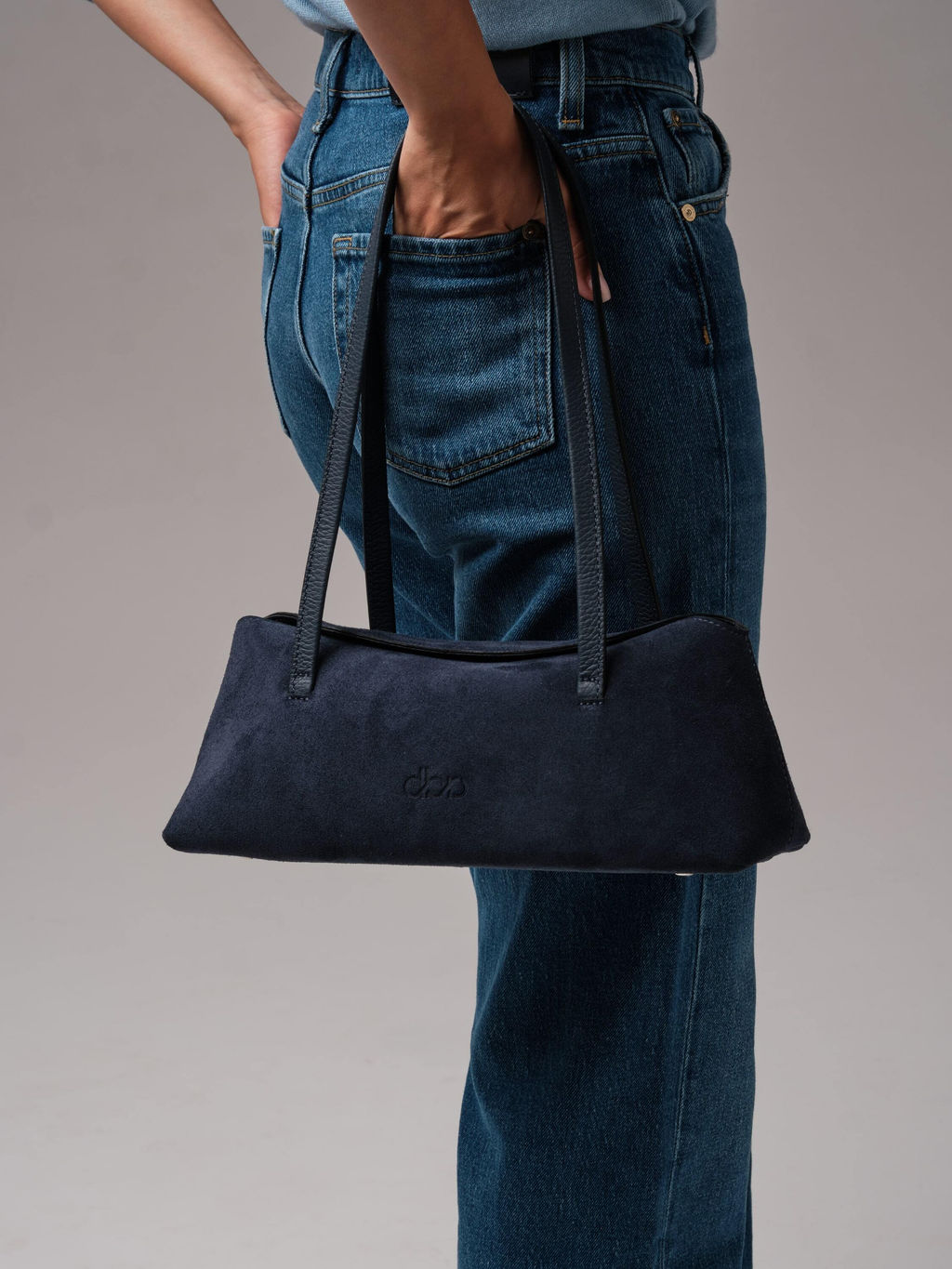 Замшевая сумка Raduy DBR 31127 насыщенно-синий  фото 5