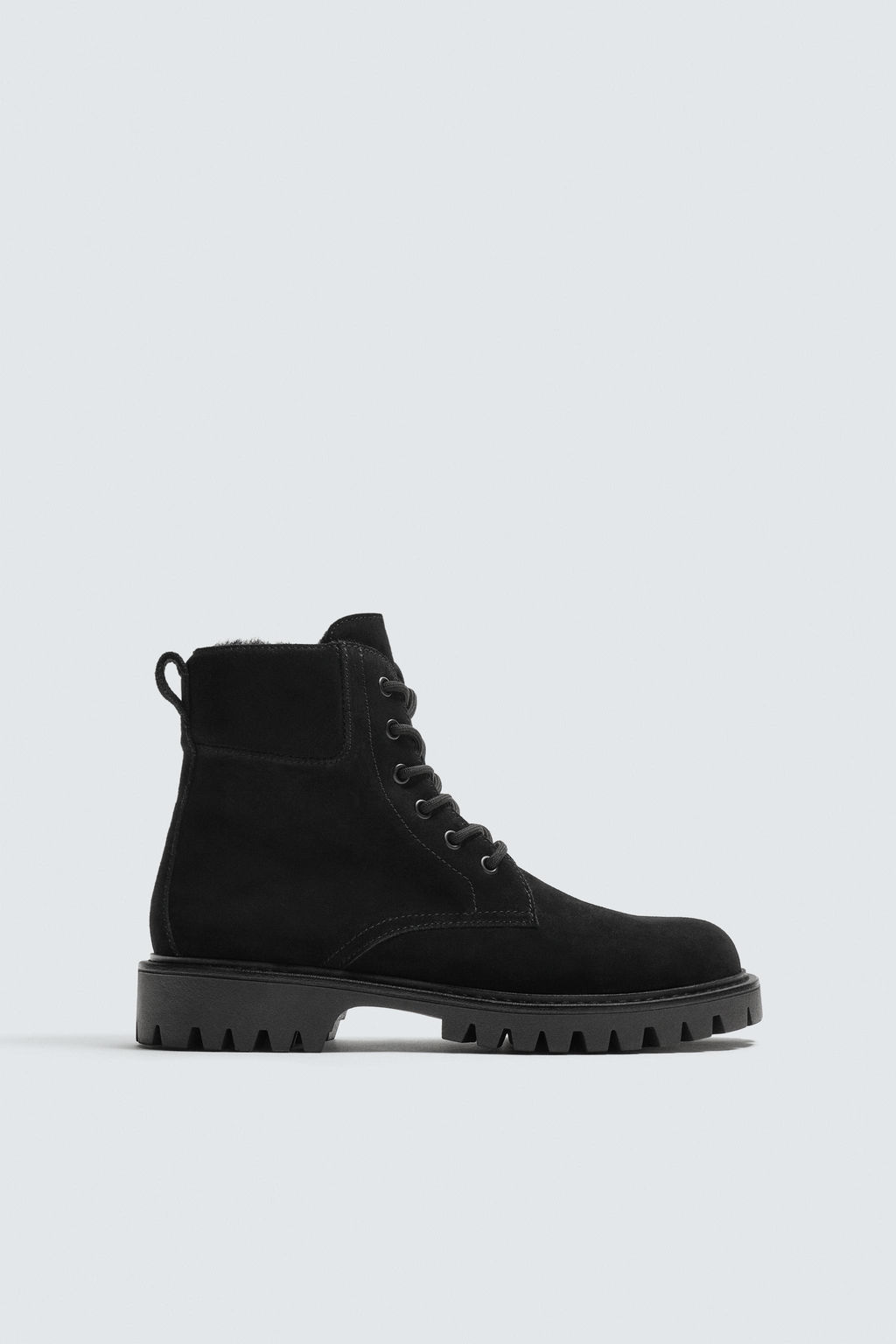 SPLIT SUEDE BOOTS WITH SHEEPSKIN LINING