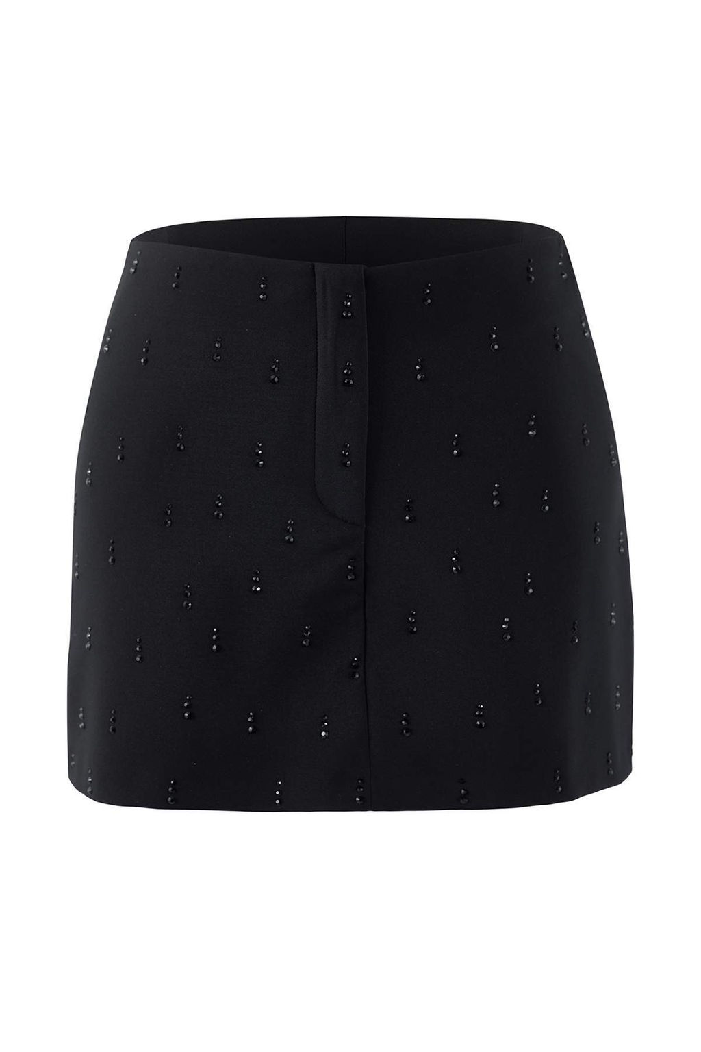 Siyah Dusuk Bel Tas Bask?l? Dokuma Etek Gorunumlu Sort & Bermuda TPRAW26SR00002