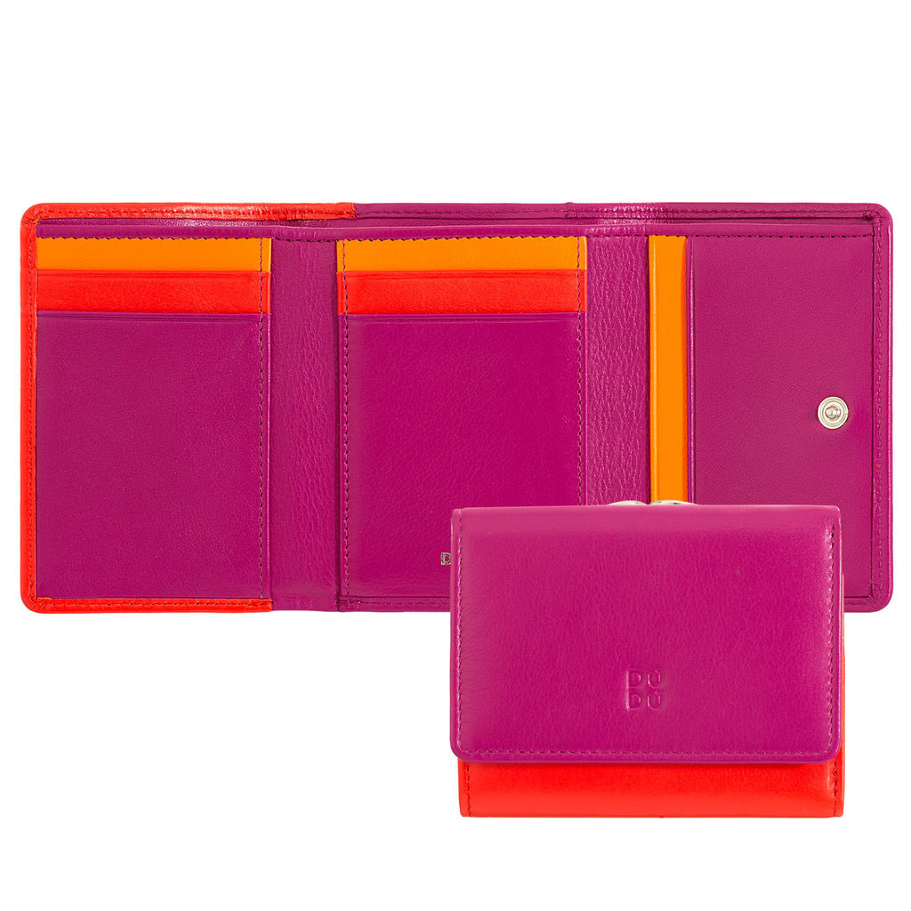 Итальянский женский кожаный кошелек DuDu серии Corsica | фуксия
