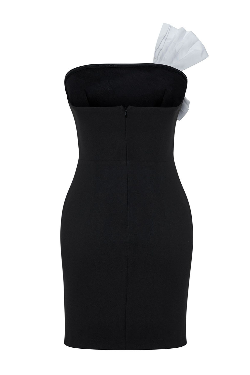 Siyah-Beyaz Fiyonk Detayl? Dokuma Mini Dugun/Nikah S?k Abiye Gece Mezuniyet Elbisesi TPRSS25EL00104 - Trendyolmilla фото 8