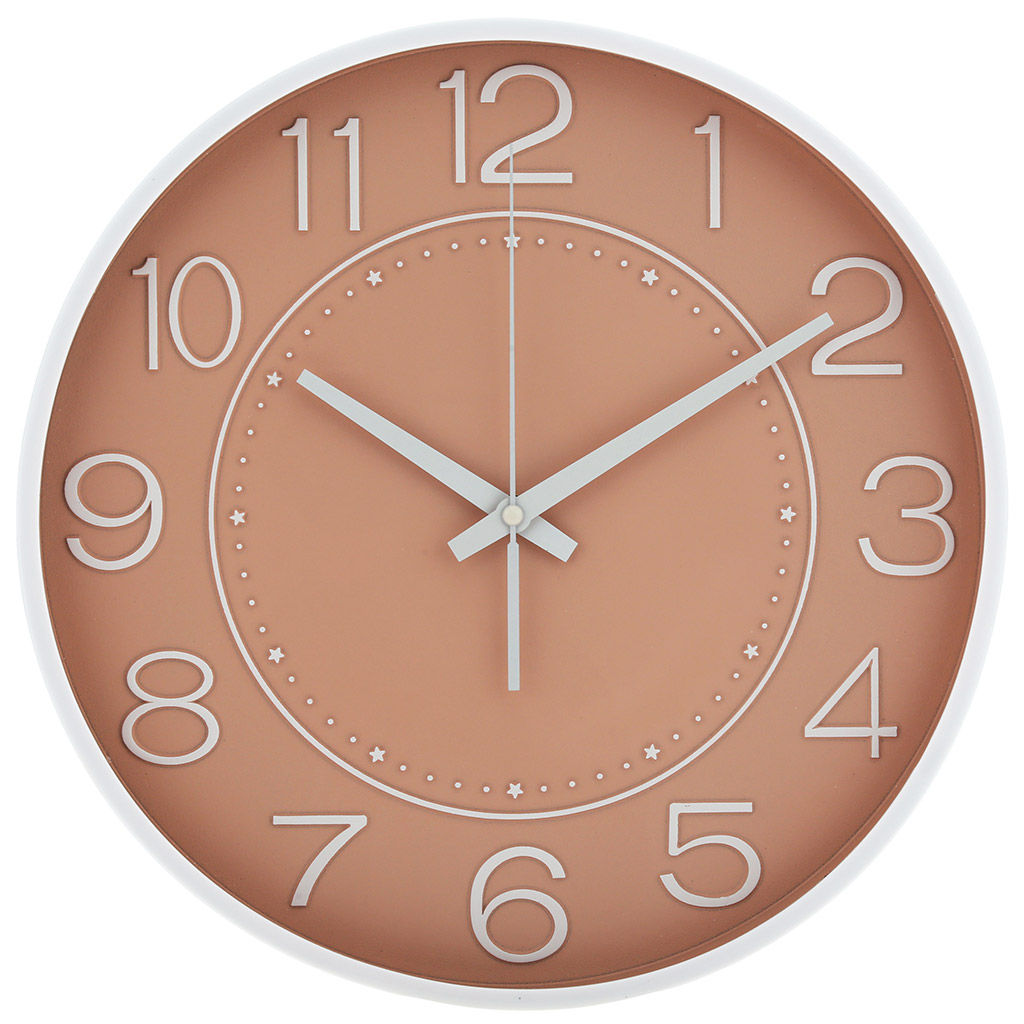 Часы настенные "Слава" д34,5х4,3см, мягкий ход, циферблат пудровый, пластм. белый, в коробке (Китай)