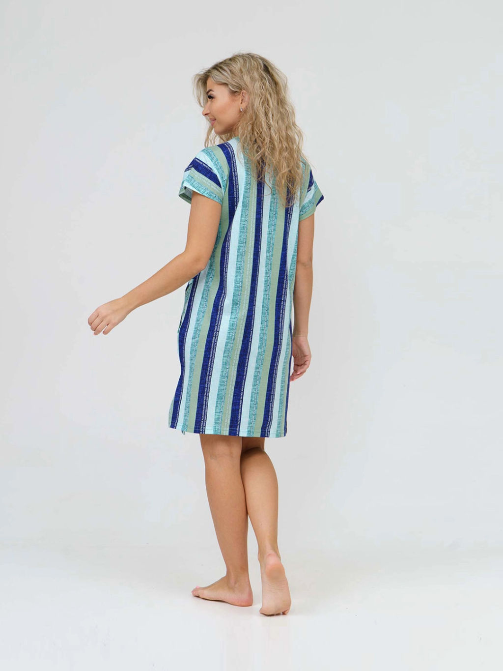 Халат женский, цвет синий зеленый