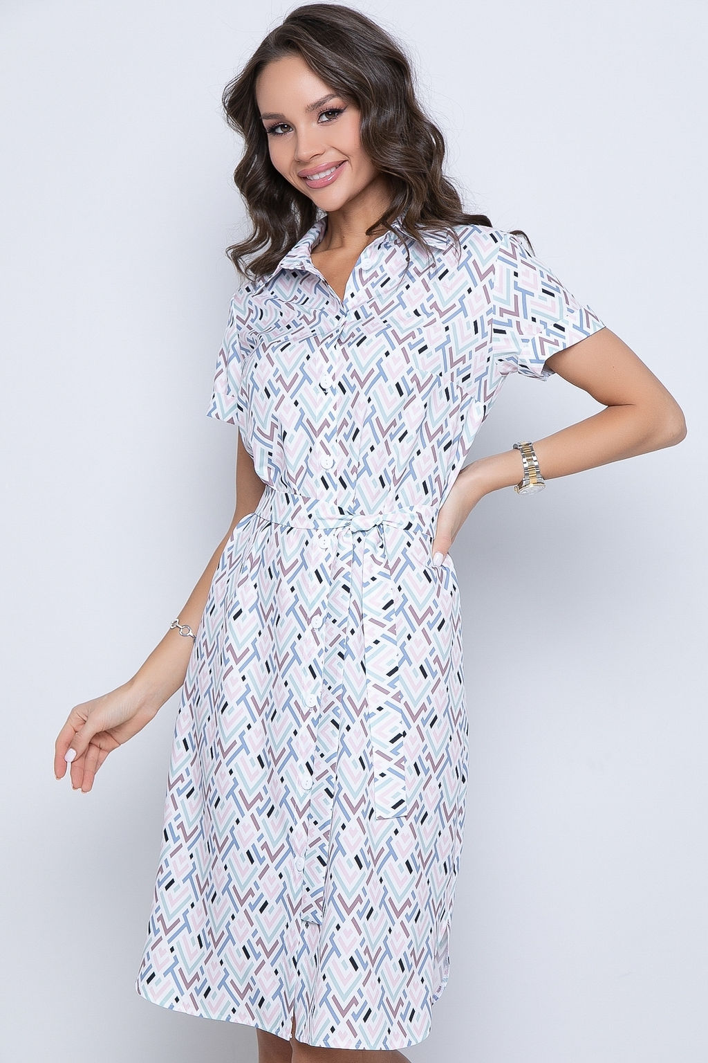 Платье-рубашка Сидни Хит (вайт) - Diolche фото 3