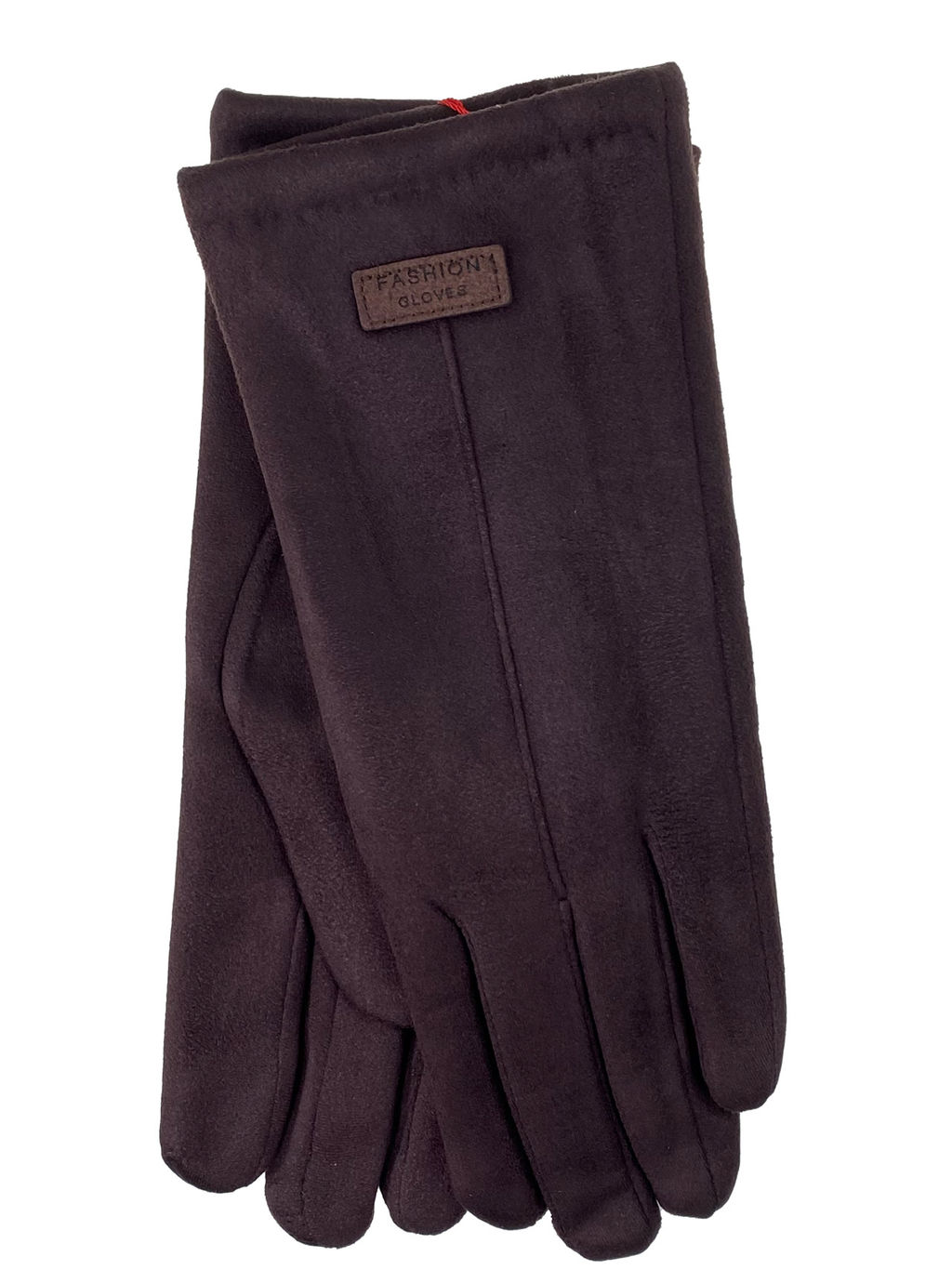 Элегантные женские перчатки из кожи и велюра, цвет шоколад - Greta фото 14