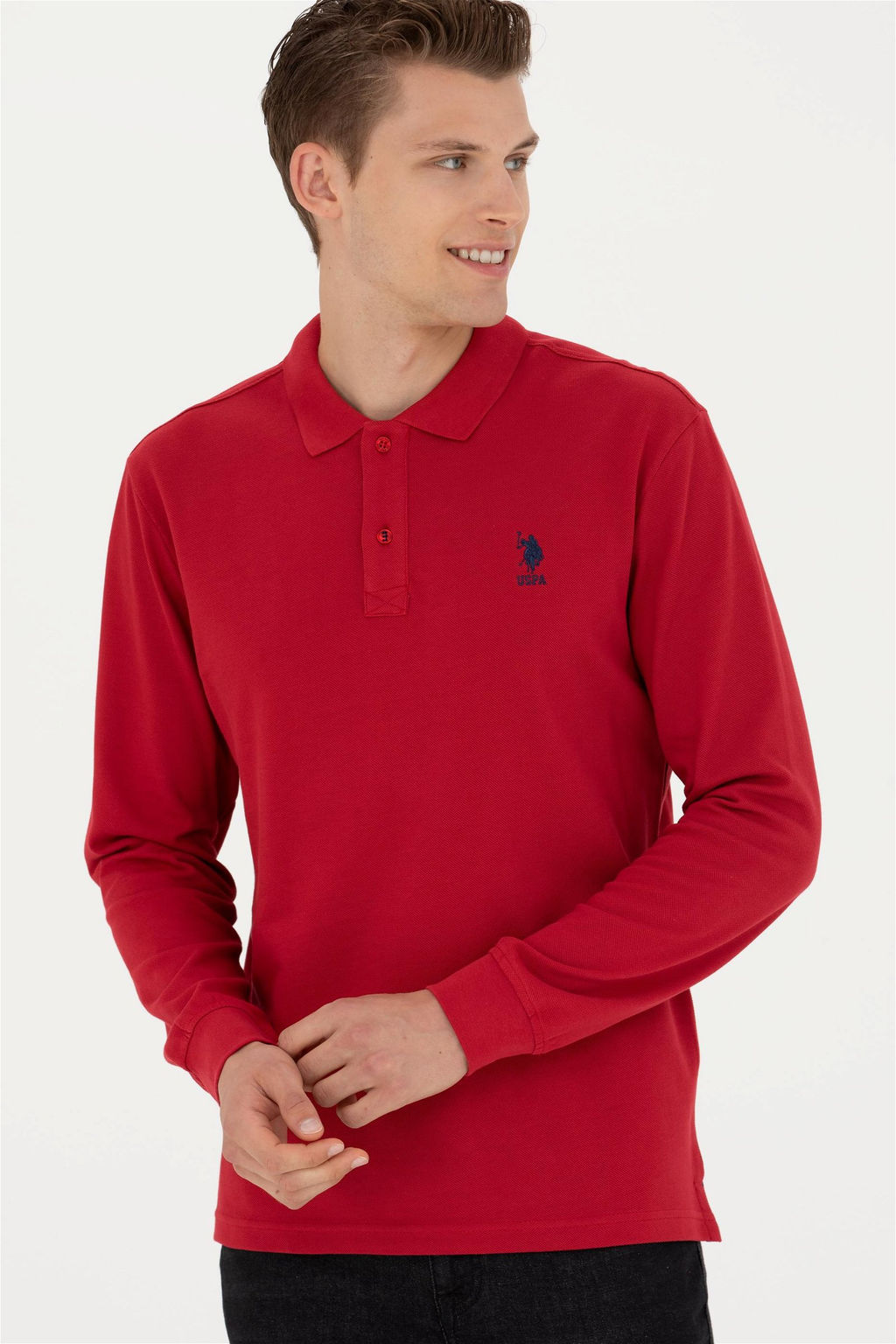 U. S. Polo Assn / Мужской красный базовый свитшот - U.s. polo assn фото 3
