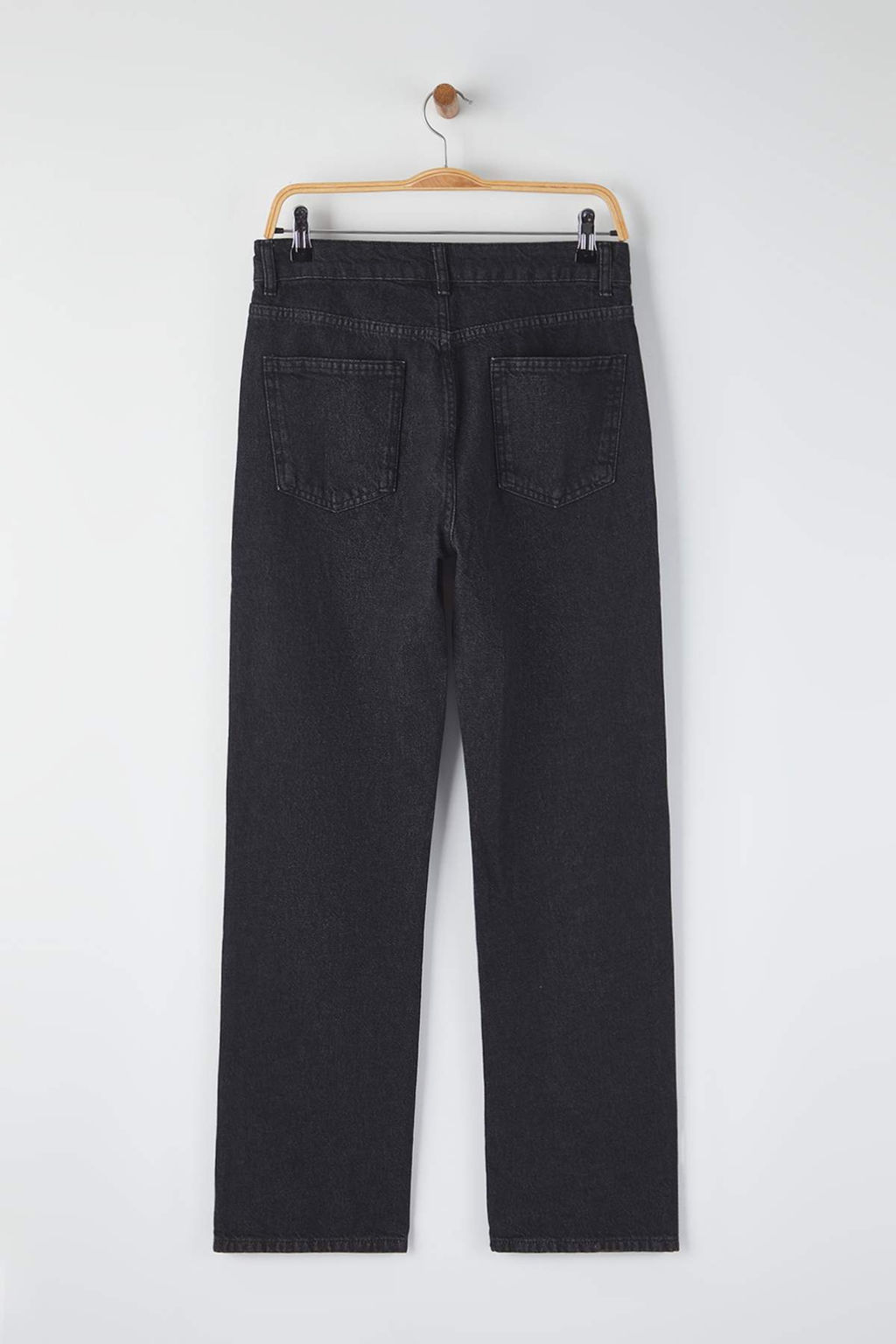 Siyah Yuksek Bel Straight Smoke Jeans TWOAW26JE00158 - Trendyolmilla фото 2