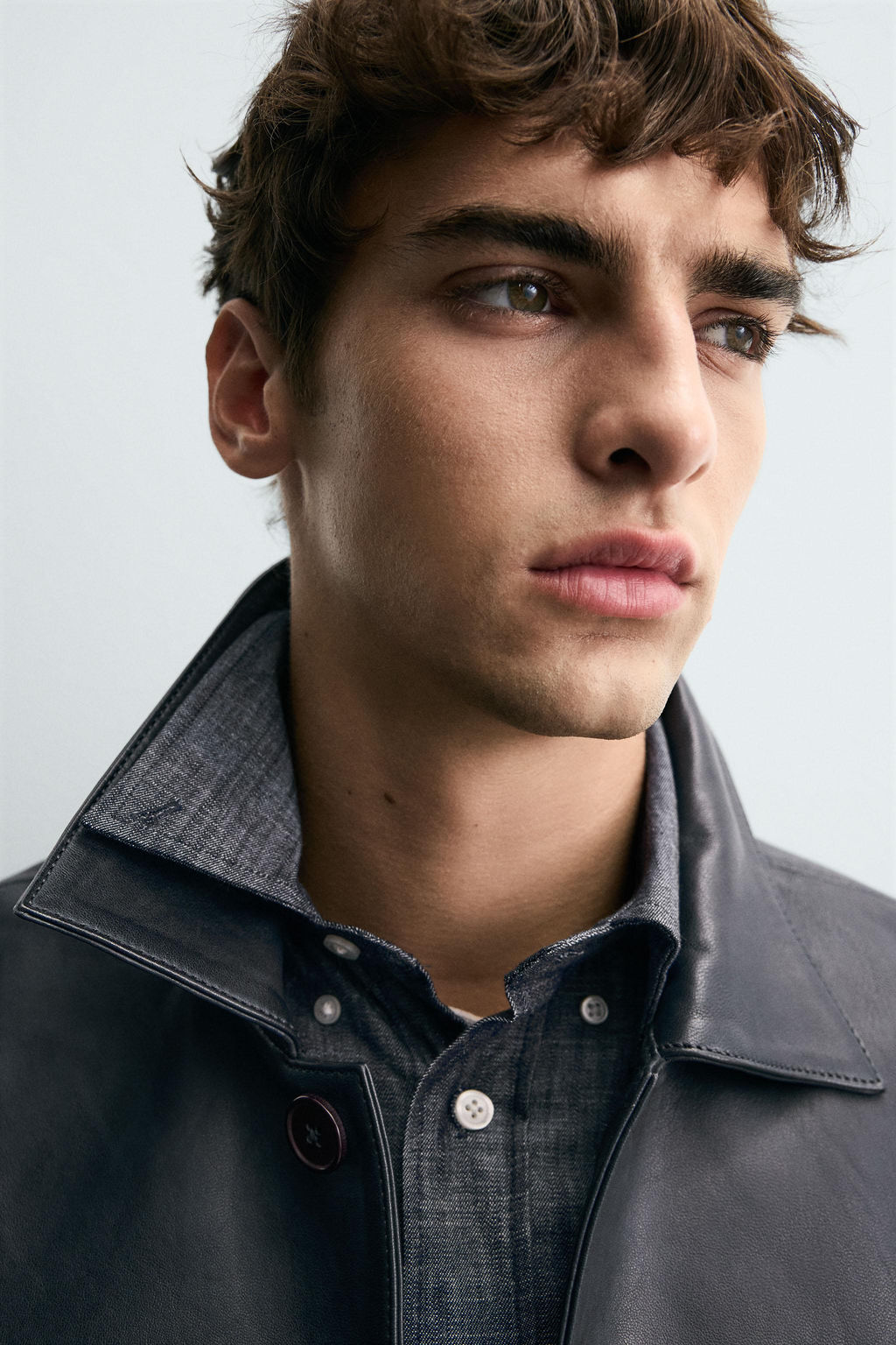 BOXY FIT LEATHER JACKET - Zara фото 5