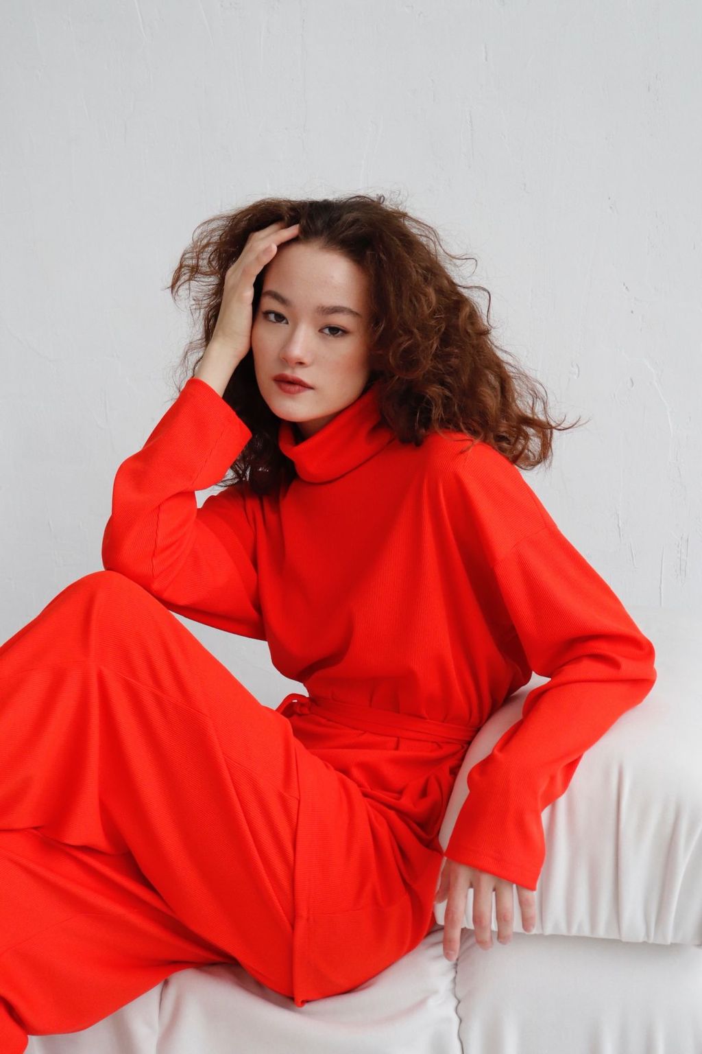 7362 Костюм трикотажный в стиле бохо алый - Martichelli фото 9