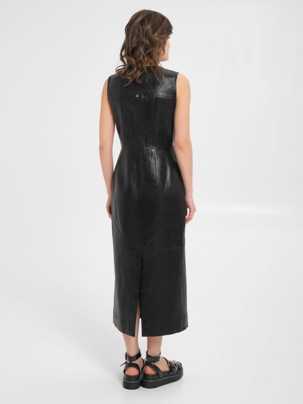 Платье изо льна с напылением под кожу - Marchello marchellini фото 8