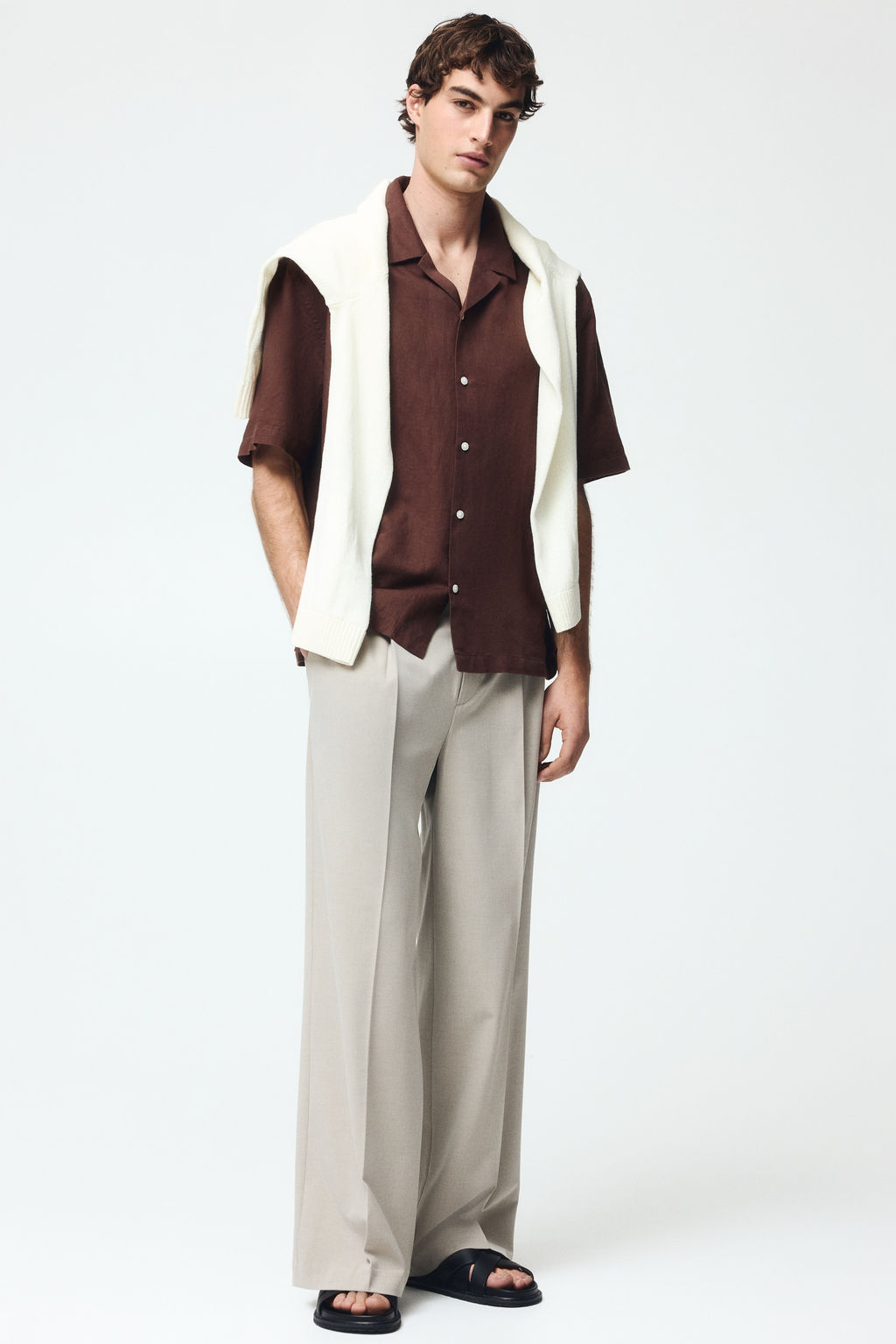 Camisa resort en mezcla de lino Relaxed Fit - H&m фото 13