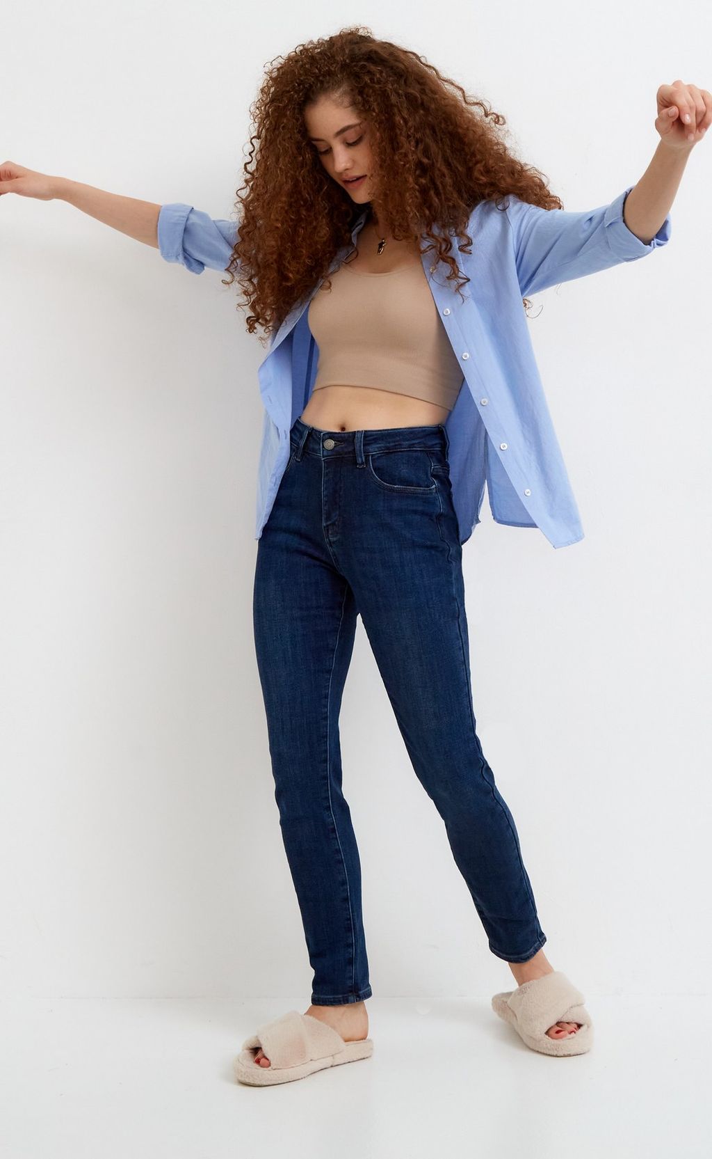 Джинсы F122-0126W d.blue - Fine joyce фото 3