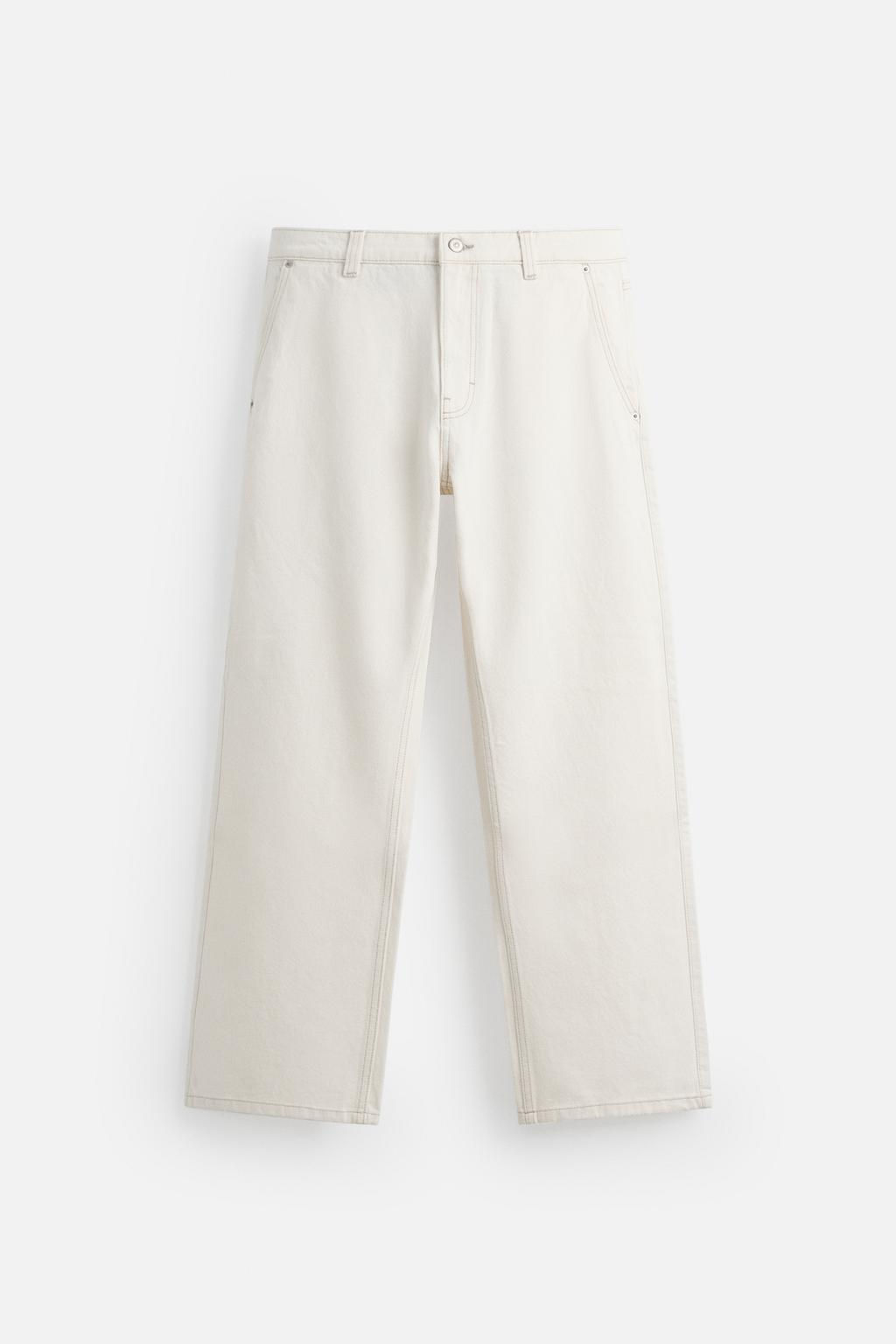 STRAIGHT-LEG CHINO JEANS - Zara фото 6