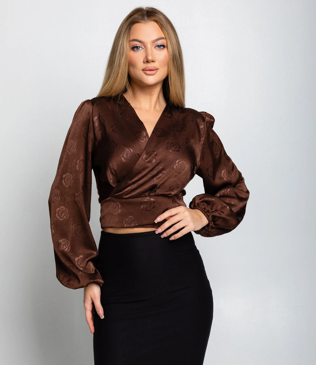 Блуза #КТ5138, шоколадный