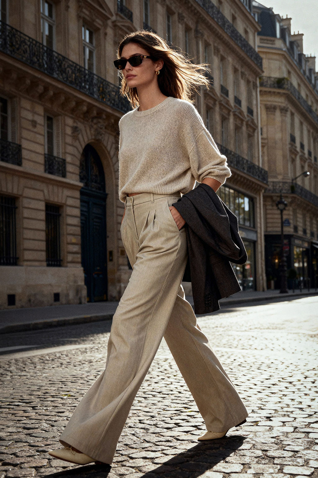 Vizon Wide Leg/Genis Paca Pilili Dokuma Pantolon TWOAW22PL0475